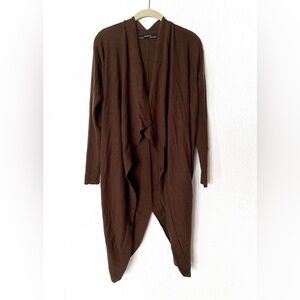 All Saints Harlyn long wool & cashmere cardigan in brown